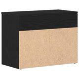 Panca per scarpe Rovere Nero 60 x 30 x 45 cm Legno truciolato