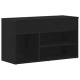 Panca per scarpe Rovere Nero 80 x 30 x 45 cm Legno truciolato