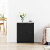 Credenza Rovere Nero 60 x 30 x 70 cm Legno truciolato