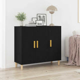 Credenza Rovere Nero 90 x 34 x 80 cm Legno truciolato