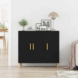 Credenza Rovere Nero 90 x 34 x 80 cm Legno truciolato