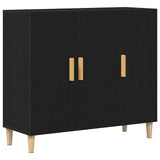 Credenza Rovere Nero 90 x 34 x 80 cm Legno truciolato