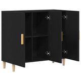 Credenza Rovere Nero 90 x 34 x 80 cm Legno truciolato