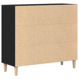 Credenza Rovere Nero 90 x 34 x 80 cm Legno truciolato