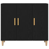 Credenza Rovere Nero 90 x 34 x 80 cm Legno truciolato