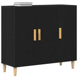 Credenza Rovere Nero 90 x 34 x 80 cm Legno truciolato