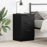 Armadio da Notte Rovere nero 40 x 65 x 65 cm Legno truciolato