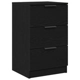 Armadio da Notte Rovere nero 40 x 65 x 65 cm Legno truciolato