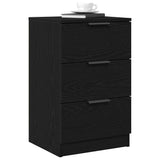 Armadio da Notte Rovere nero 40 x 65 x 65 cm Legno truciolato