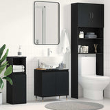 Armadio per Lavabo da Bagno Rovere Nero 58 x 33 x 60 cm