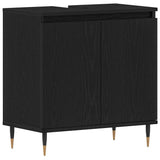 Armadio per Lavabo da Bagno Rovere Nero 58 x 33 x 60 cm