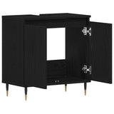 Armadio per Lavabo da Bagno Rovere Nero 58 x 33 x 60 cm