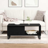 Tavolino da salotto con cassetto Rovere Nero 90 x 50 x 36,5 cm