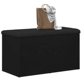 Panchina con contenitore Rovere Nero 82 x 42 x 45 cm