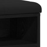 Panca per scarpe Rovere Nero 102 x 32 x 50 cm Legno truciolato