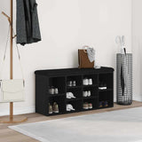 Panca per scarpe Rovere Nero 102 x 32 x 50 cm Legno truciolato