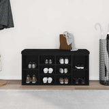Panca per scarpe Rovere Nero 102 x 32 x 50 cm Legno truciolato