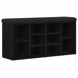 Panca per scarpe Rovere Nero 102 x 32 x 50 cm Legno truciolato