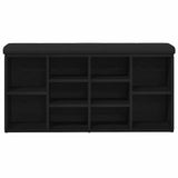 Panca per scarpe Rovere Nero 102 x 32 x 50 cm Legno truciolato
