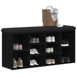 Panca per scarpe Rovere Nero 102 x 32 x 50 cm Legno truciolato
