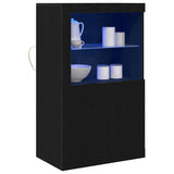 Madia LED Rovere Nero 60,5 x 37 x 100 cm Legno truciolato