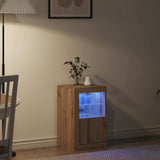 Madia LED 41 x 37 x 67 cm Legno truciolato Rovere artigianale