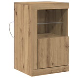 Madia LED 41 x 37 x 67 cm Legno truciolato Rovere artigianale