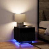 Armadio da Notte Rovere Nero 40 x 39 x 37 cm Legno truciolato