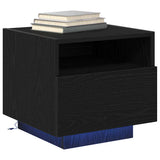 Armadio da Notte Rovere Nero 40 x 39 x 37 cm Legno truciolato