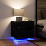 Armadio da Notte Rovere Nero 50 x 39 x 41 cm Legno truciolato