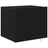 Armadio da Notte Rovere Nero 50 x 39 x 41 cm Legno truciolato