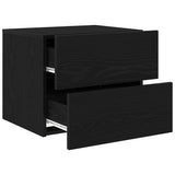 Armadio da Notte Rovere Nero 50 x 39 x 41 cm Legno truciolato