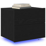 Armadio da Notte Rovere Nero 50 x 39 x 41 cm Legno truciolato