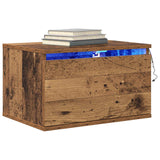 Mobiletto da comodino a parete con cassetto 2 pcs Legno vecchio