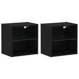 Mensola sospesa 2 pcs Nero 40 x 28,5 x 40 cm Legno truciolato