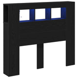 Testiera LED con lo scaffale Rovere Nero 120 x 18,5 x 103,5 cm