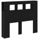 Testiera LED con lo scaffale Rovere Nero 120 x 18,5 x 103,5 cm