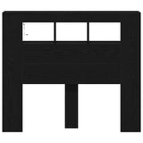 Testiera LED con lo scaffale Rovere Nero 120 x 18,5 x 103,5 cm