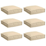 Cuscino per seduta pallet 6 pcs Beige 40 x 40 x 8 cm