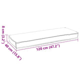 Cuscino per panca pallet Grigio 120 x 40 x 8 cm Tessuto Oxford