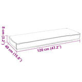Cuscino per panca pallet Nero 120 x 40 x 8 cm Tessuto Oxford