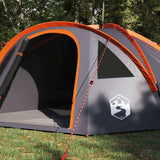 Tenda a Cupola 4 persona 308 x 268 x 130 cm Grigio e arancione