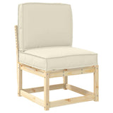 Set di Cuscini per Pallet 2 pcs Crema Tessuto Oxford