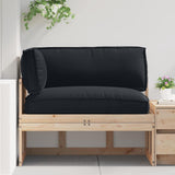 Set di Cuscini per Pallet 3 pcs Nero Tessuto Oxford