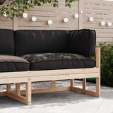 Set di Cuscini per Pallet 3 pcs Nero Tessuto Oxford