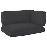 Set di Cuscini per Pallet 3 pcs Nero Tessuto Oxford