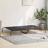 Cuccia per Cani Rialzata Nera 150x90x20 cm Textilene e Acciaio