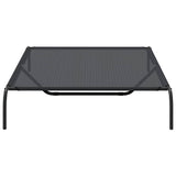 Cuccia per Cani Rialzata Nera 150x90x20 cm Textilene e Acciaio