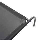 Cuccia per Cani Rialzata Nera 150x90x20 cm Textilene e Acciaio
