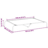 Cuccia per Cani Rialzata Nera 150x90x20 cm Textilene e Acciaio